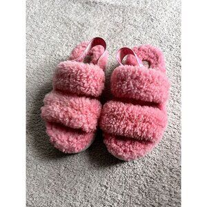 Ugg Women’s Oh Fluffita Pink Platform Slipper Sandal Size 7 Barbiecore